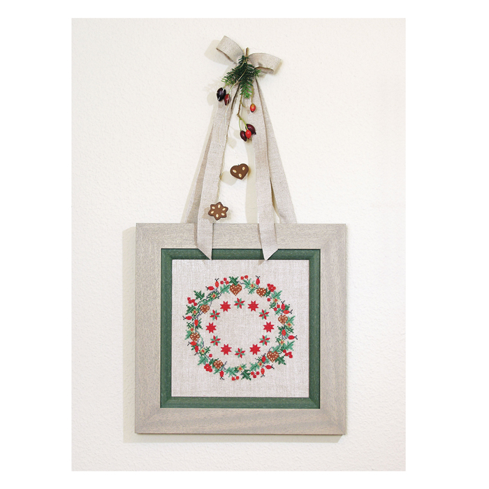 Подарки | Набор для вышивания "Рождественский венок со звездами", 15 см х 15 см | | Интернет-магазин: купить подарки, сувениры