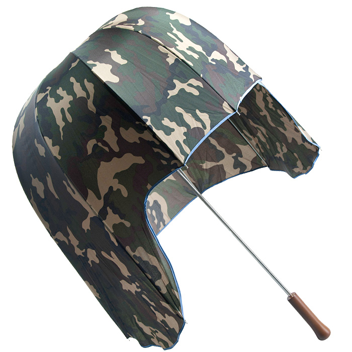 Зонт-трость "Армейская каска", механический, цвет: камуфляж Эврика 