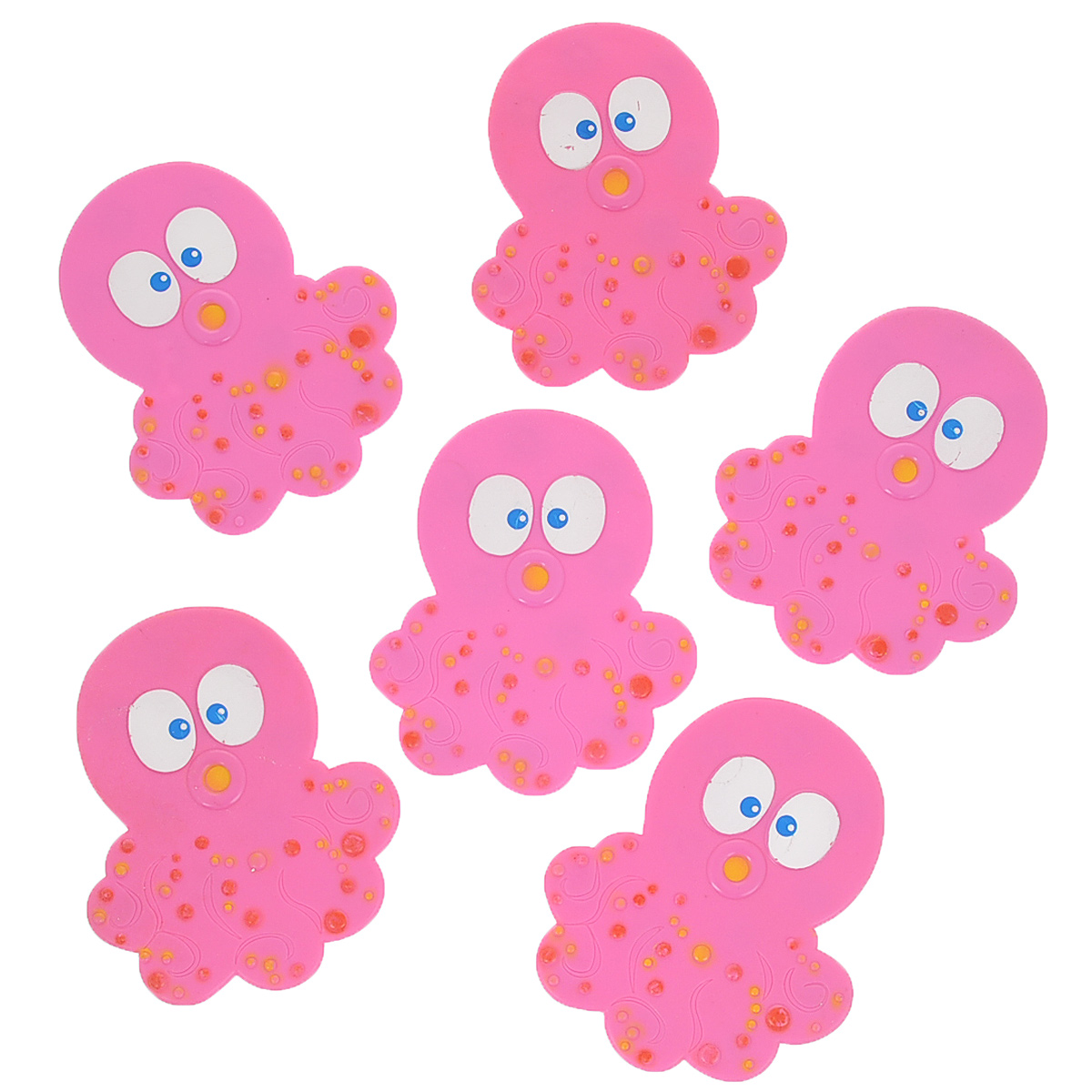 Фото Набор мини-ковриков для ванной Dom Company "Осьминог", цвет: розовый, 6 шт.. Купить  в РФ