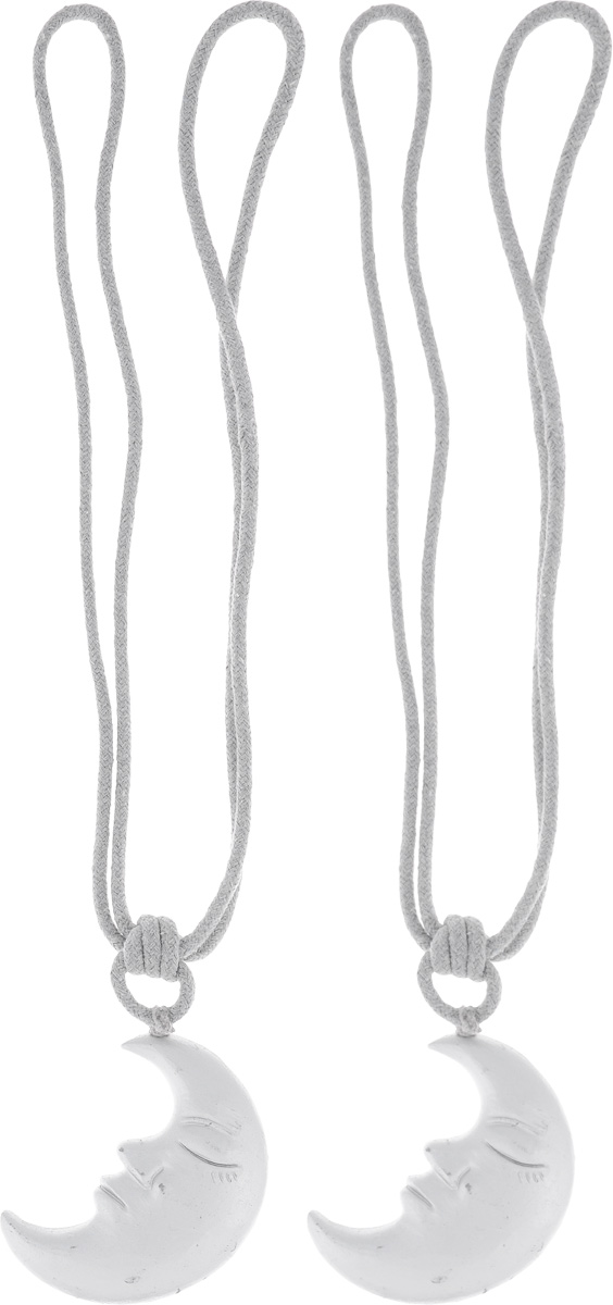 Фото Подхват для штор Wehome "Месяц", цвет: серебристый, длина 75 см, 2 шт. Купить  в РФ