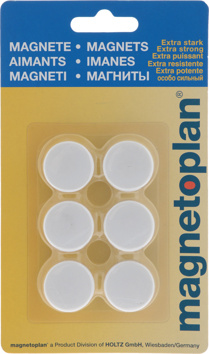 Магниты Magnetoplan, цвет: белый, 6 шт - Аксессуары для досок и флипчартов Магниты Magnetoplan, цвет: белый, 6 шт - Аксессуары для досок и флипчартов