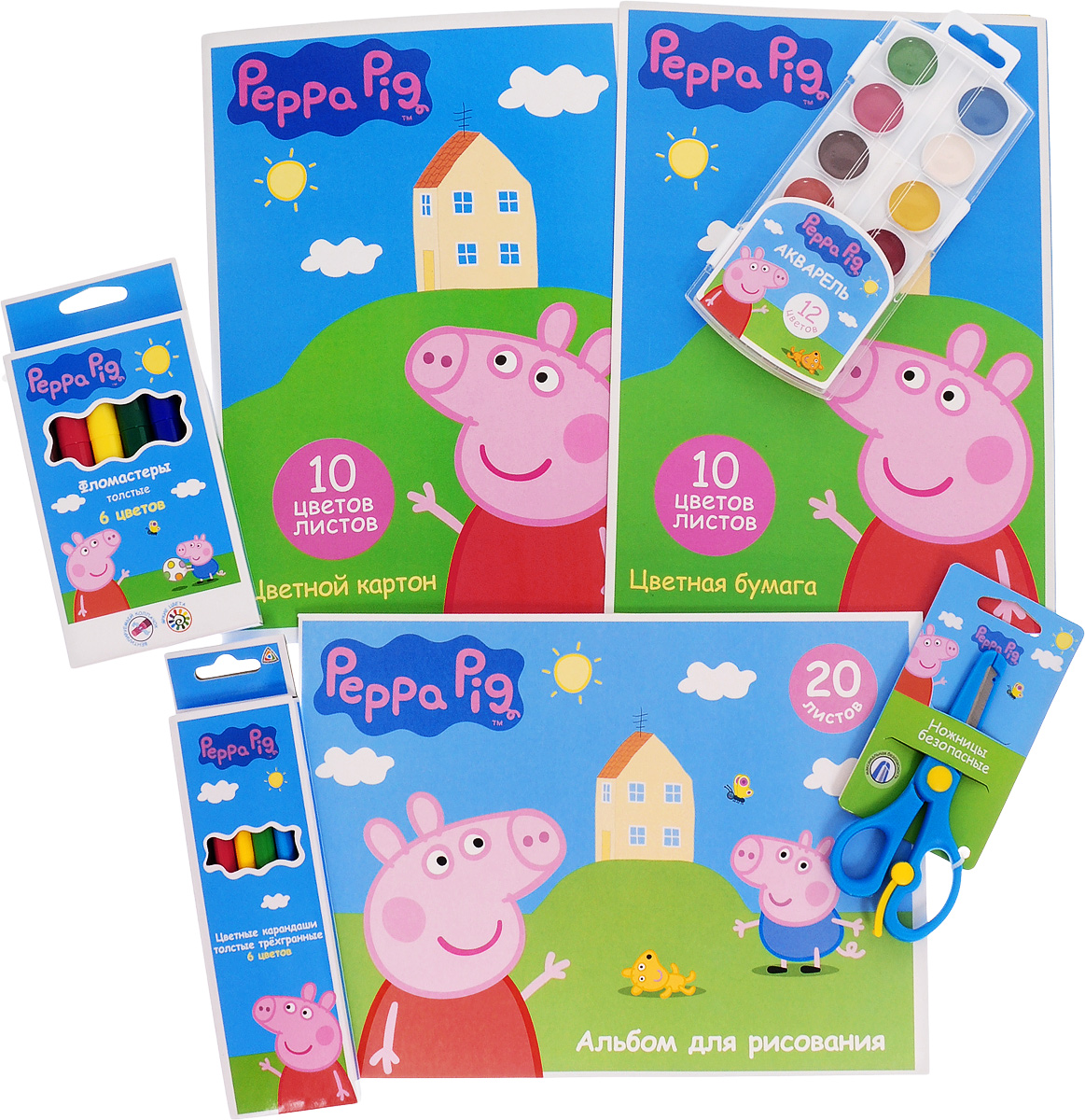 Peppa Pig Набор для детского творчества 7 предметов - Канцелярские наборы Peppa Pig Набор для детского творчества 7 предметов - Канцелярские наборы