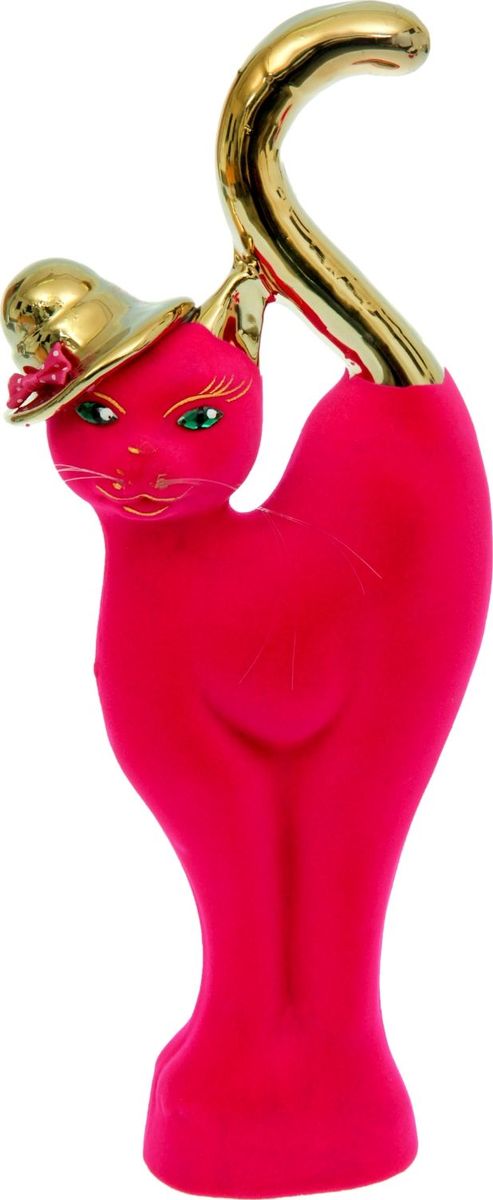 Фото Копилка Керамика ручной работы "Кошка в шляпе", 5 х 12 х 30 см. Купить  в РФ