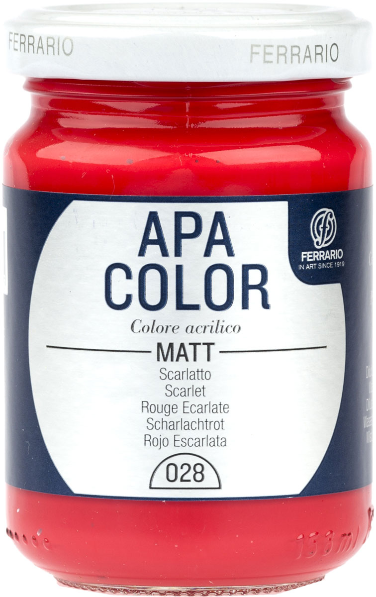 Ferrario Краска акриловая Apa Color цвет красный скарлет 150 мл - Краски Ferrario Краска акриловая Apa Color цвет красный скарлет 150 мл - Краски