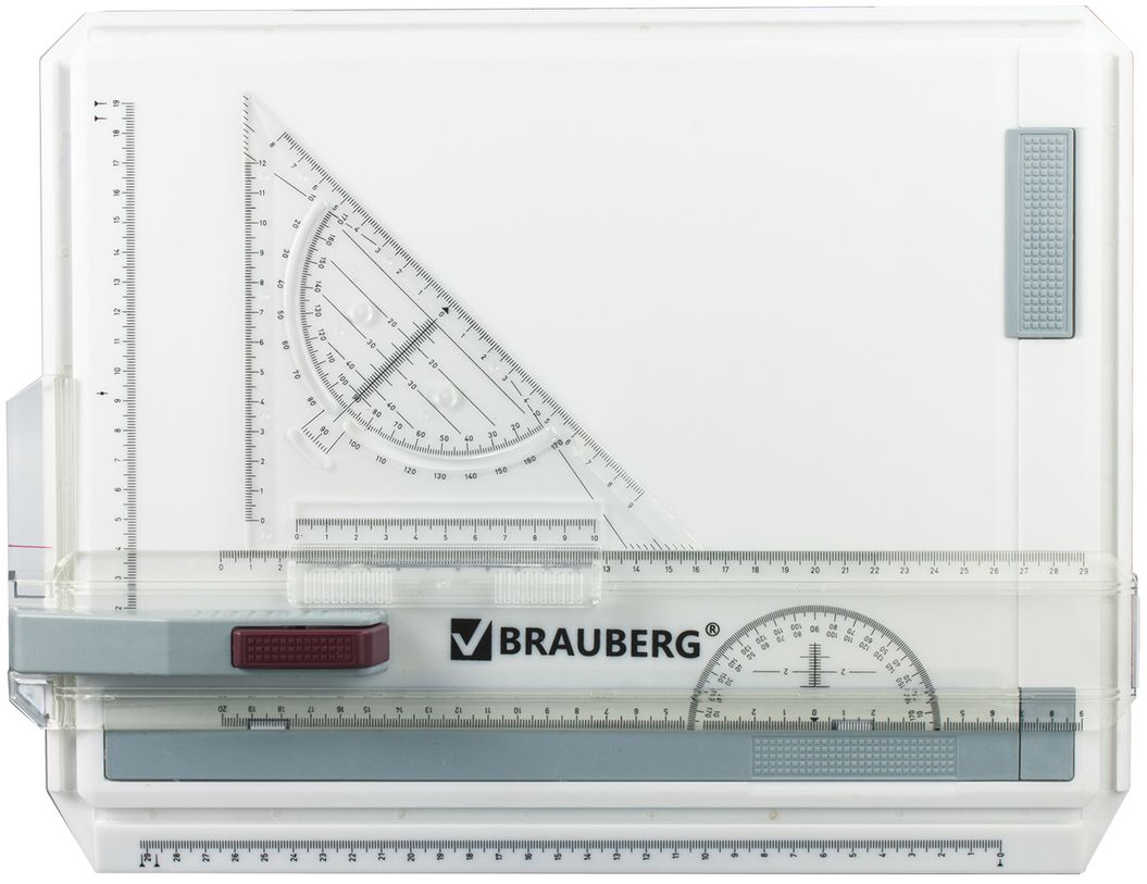 Brauberg Доска чертежная с рейсшиной и треугольником цвет белый - Чертежные принадлежности Brauberg Доска чертежная с рейсшиной и треугольником цвет белый - Чертежные принадлежности