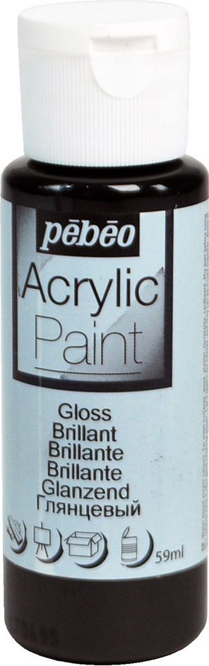 Pebeo Краска акриловая Acrylic Paint глянцевая цвет 097860 черный 59 мл - Краски Pebeo Краска акриловая Acrylic Paint глянцевая цвет 097860 черный 59 мл - Краски