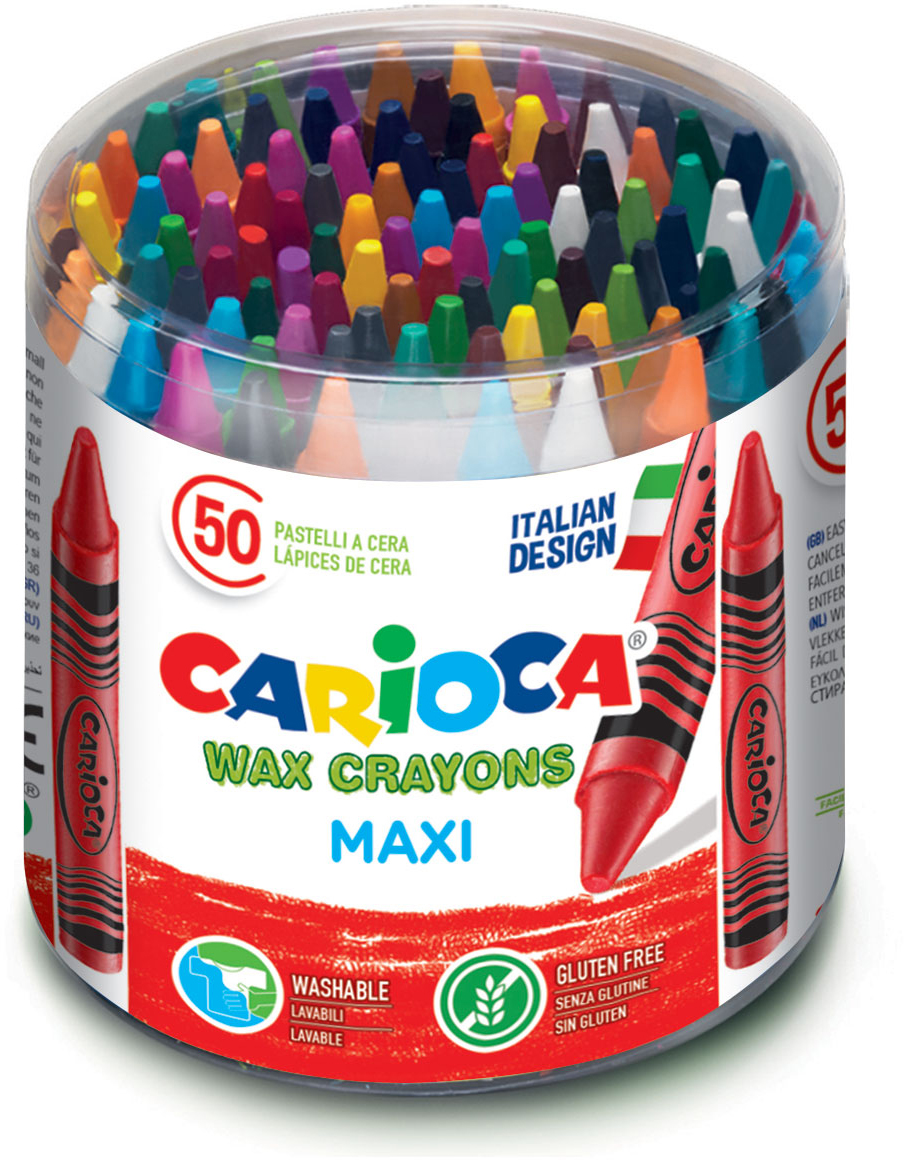 Carioca Набор крупных восковых мелков Wax Crayons Maxi 50 шт - Мелки и пастель Carioca Набор крупных восковых мелков Wax Crayons Maxi 50 шт - Мелки и пастель