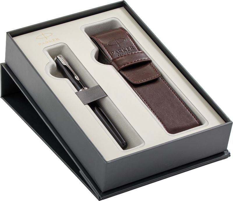 Parker Набор Ручка перьевая + Чехол для ручки Sonnet Black Lacquer CT - Ручки Parker Набор Ручка перьевая + Чехол для ручки Sonnet Black Lacquer CT - Ручки