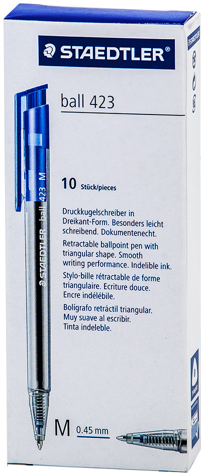 Набор шариковых ручек Staedtler Ball 432 M, с клипом, цвет чернил: синий, 10 шт - Ручки Набор шариковых ручек Staedtler Ball 432 M, с клипом, цвет чернил: синий, 10 шт - Ручки