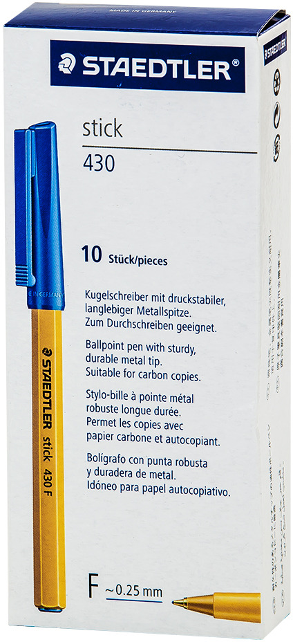 Набор шариковых ручек Staedtler Stick 430 F, цвет чернил: синий, 10 шт - Ручки Набор шариковых ручек Staedtler Stick 430 F, цвет чернил: синий, 10 шт - Ручки