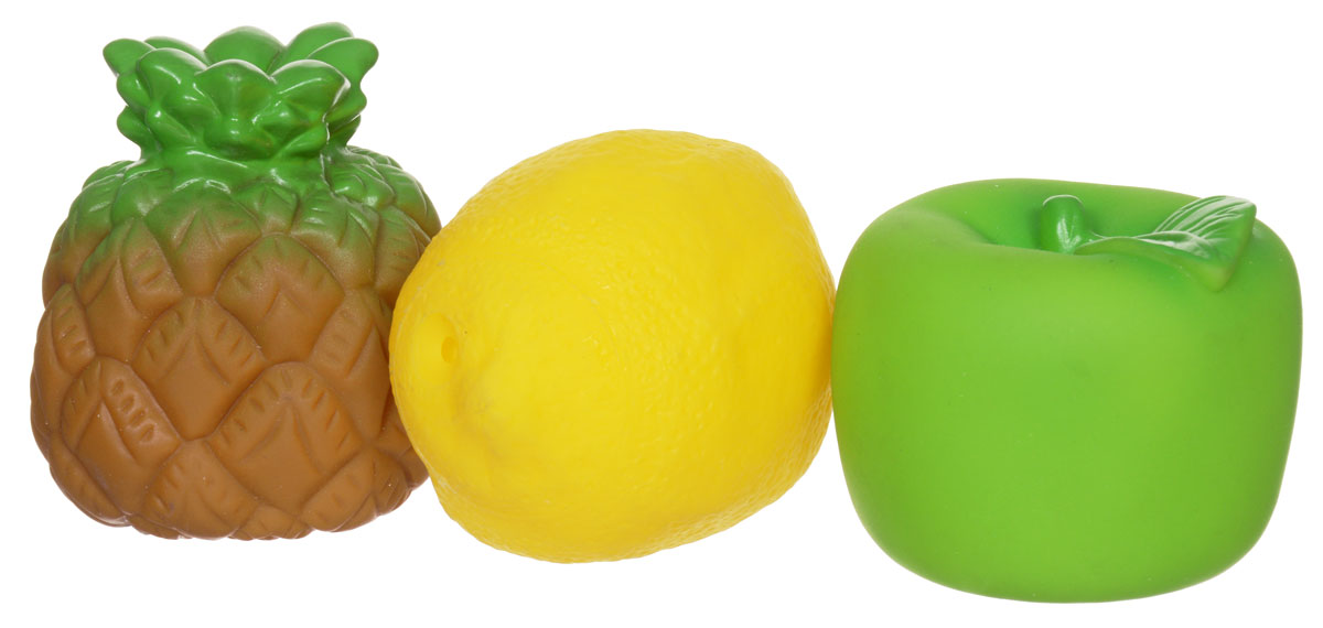 Фото Затейники Набор игрушек для ванной Фрукты и овощи цвет зеленый желтый коричневый. Купить  в РФ