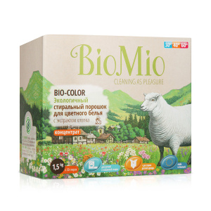 Экологичный стиральный порошок "BioMio", для цветного белья, с экстрактом хлопка, 1,5 кг купить по выгодной цене в интернет-магазине Ozon.ru