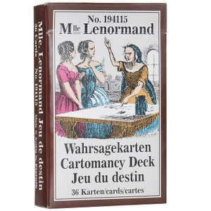 Гадальные карты "Мадам Ленорман", 36 листов. Австрийские, бывают в продаже редко, но отличаются хорошим качеством и невысокой ценой.