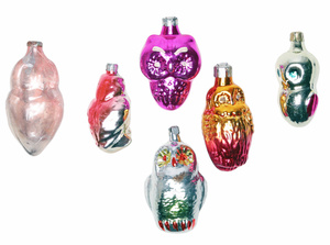 Комплект из 6 елочных игрушек на подвеске