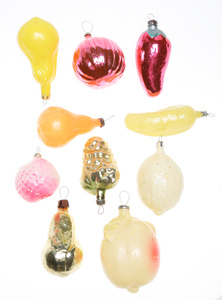 Комплект из 10 елочных игрушек на подвеске. Стекло, роспись. СССР, вторая половина ХХ века - купить по выгодной цене в разделе антиквариат, винтаж, искусство интернет-магазина OZON.ru