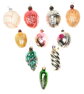 Комплект из 15 елочных игрушек на подвеске. Стекло, роспись. СССР, вторая половина ХХ века - купить по выгодной цене в разделе антиквариат, винтаж, искусство интернет-магазина OZON.ru