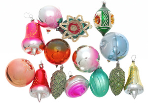 Комплект из 14 елочных игрушек. Стекло, роспись. СССР, вторая половина ХХ века - купить по выгодной цене в разделе антиквариат, винтаж, искусство интернет-магазина OZON.ru