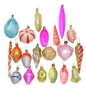 Комплект из 20 елочных игрушек. Стекло, роспись. СССР, вторая половина ХХ века - купить по выгодной цене в разделе антиквариат, винтаж, искусство интернет-магазина OZON.ru