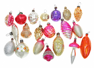Комплект из 20 елочных игрушек. Стекло, роспись. СССР, вторая половина ХХ века - купить по выгодной цене в разделе антиквариат, винтаж, искусство интернет-магазина OZON.ru