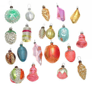 Комплект из 20 елочных игрушек. Стекло, роспись. СССР, вторая половина ХХ века - купить по выгодной цене в разделе антиквариат, винтаж, искусство интернет-магазина OZON.ru