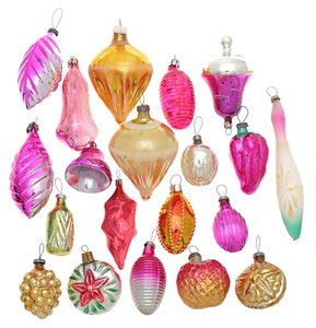 Комплект из 20 елочных игрушек. Стекло, роспись. СССР, вторая половина ХХ века - купить по выгодной цене в разделе антиквариат, винтаж, искусство интернет-магазина OZON.ru