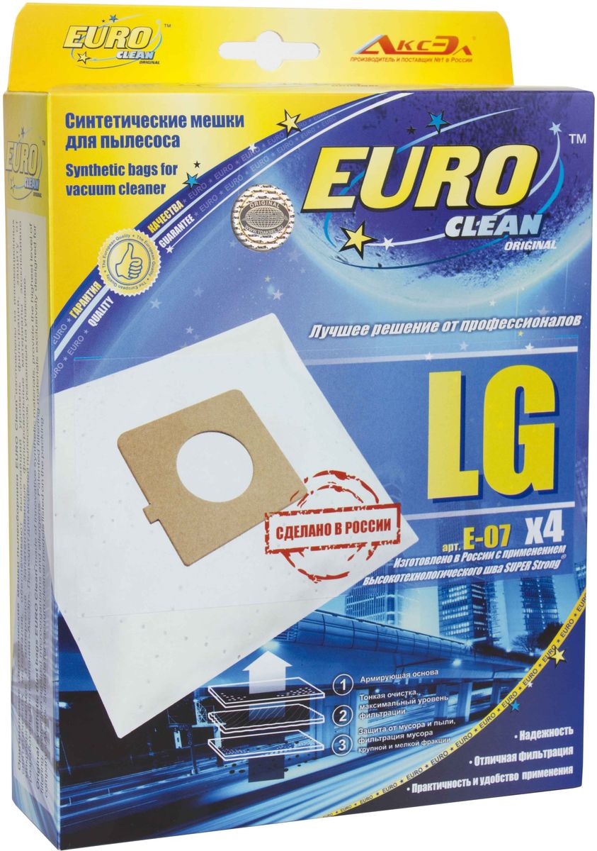 Фото Euro Clean E-07 пылесборник, 4 шт. Купить  в РФ