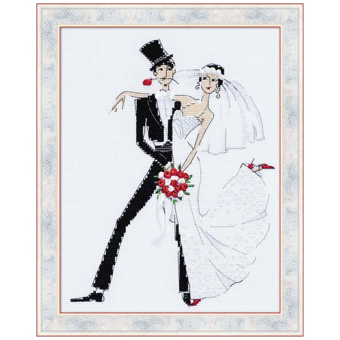 Набор для вышивания "Свадебное танго". Стильный рисунок-вышивка станет отличным подарком на свадьбу.