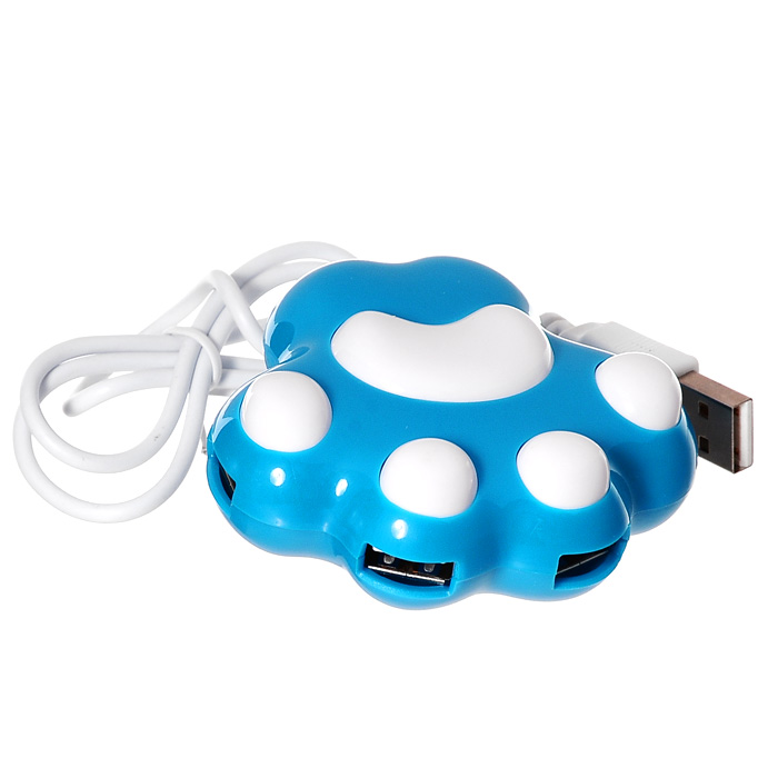 Подарки | USB-разветвитель "Cобачья лапка", цвет: голубой | | Интернет-магазин: купить подарки, сувениры