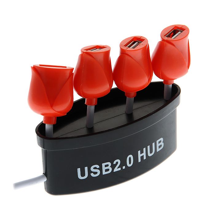 Подарки | USB-разветвитель "Тюльпаны", цвет: красный, черный | | Интернет-магазин: купить подарки, сувениры