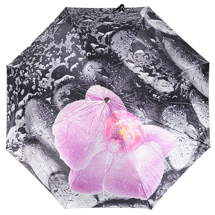 Зонт Flioraj "Розовая орхидея", полный автомат, 4 сложения. FJ015-006 Flioraj - купить по лучшей цене в интернет магазине OZON.ru