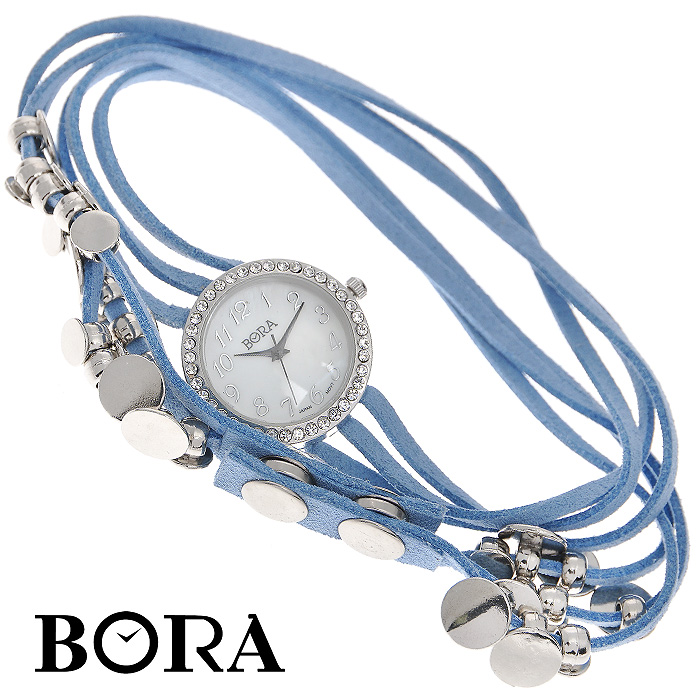 Часы женские наручные "Bora", цвет: голубой. T-B-4724-WATCH-LT.BLUE - купить по лучшей цене от интернет магазина OZON.ru 