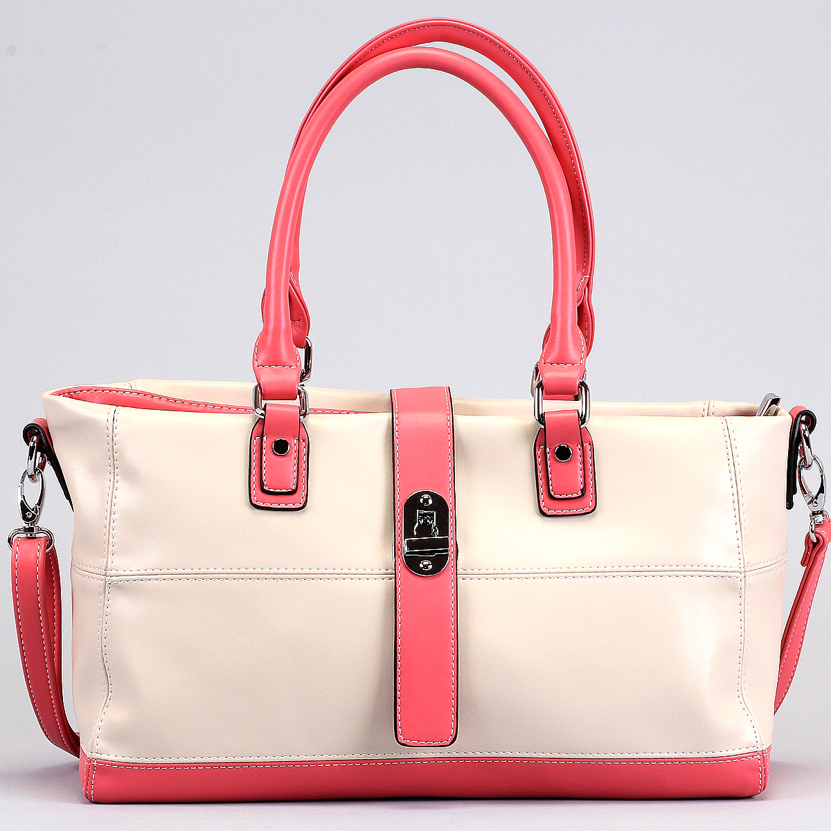 Сумка женская "Leighton", цвет: бежевый, розовый. 10639-082/11/082/27 - купить фирменную сумку по доступной цене с доставкой на дом в интернет магазине OZON.ru