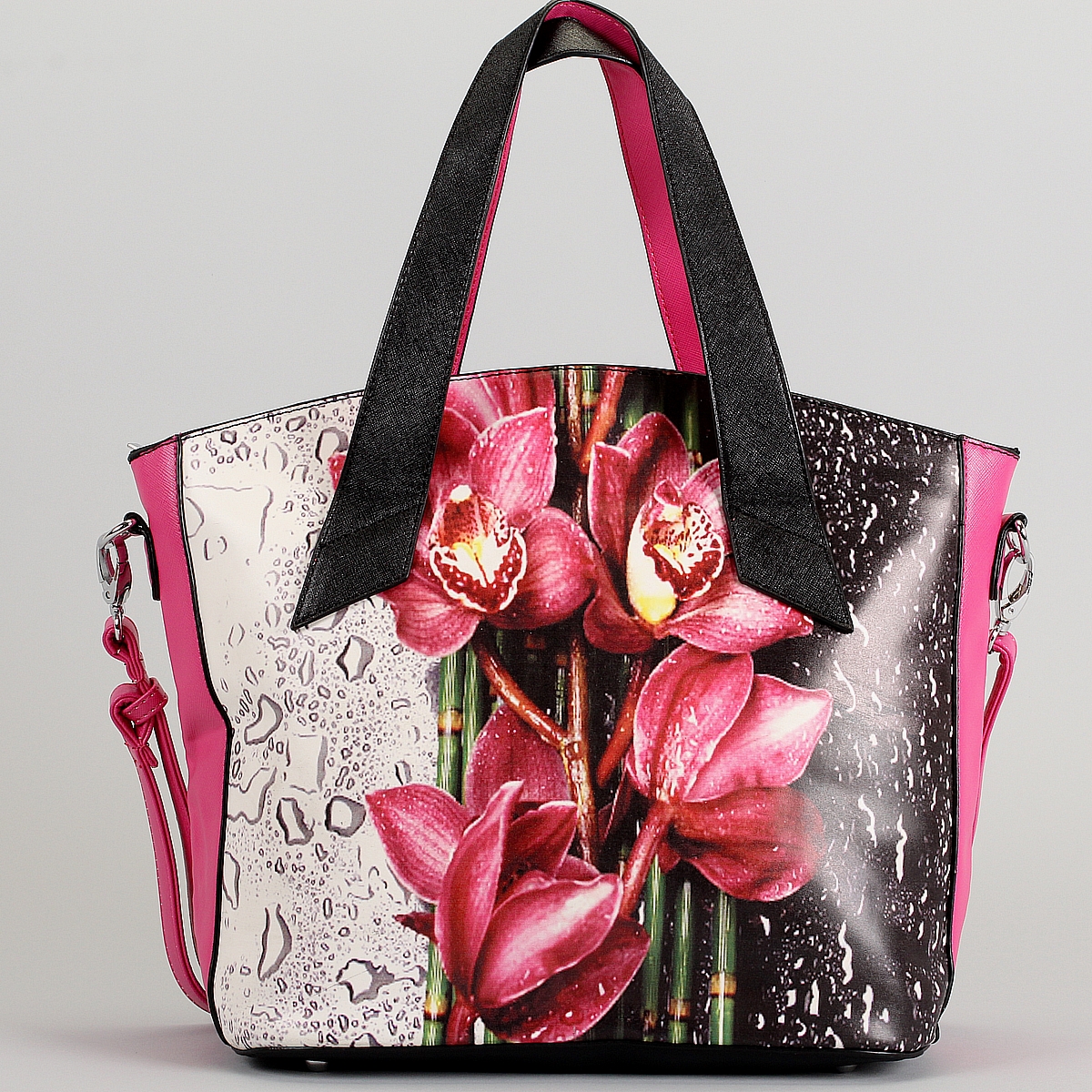Сумка женская Flioraj "Орхидея", цвет: черный, розовый. 31248L-32 - купить фирменную сумка женская flioraj "орхидея по доступной цене с доставкой на дом в интернет магазине OZON.ru