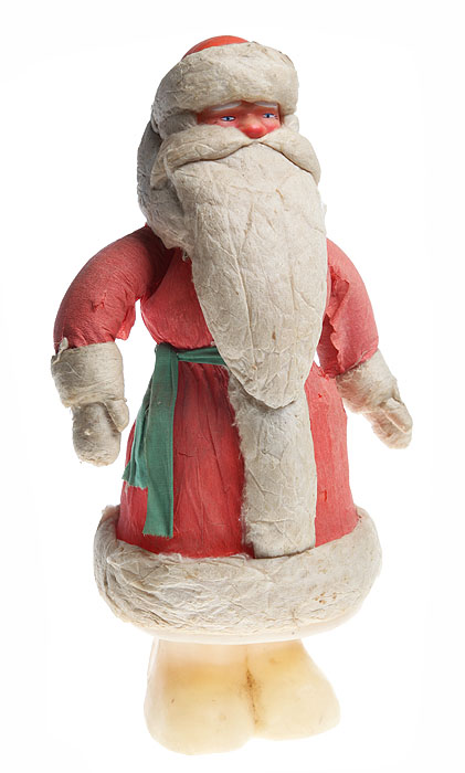 Новогодняя игрушка под елку "Дед Мороз". Вата, пластмасса. СССР, 1970-е гг. - OZON.ru