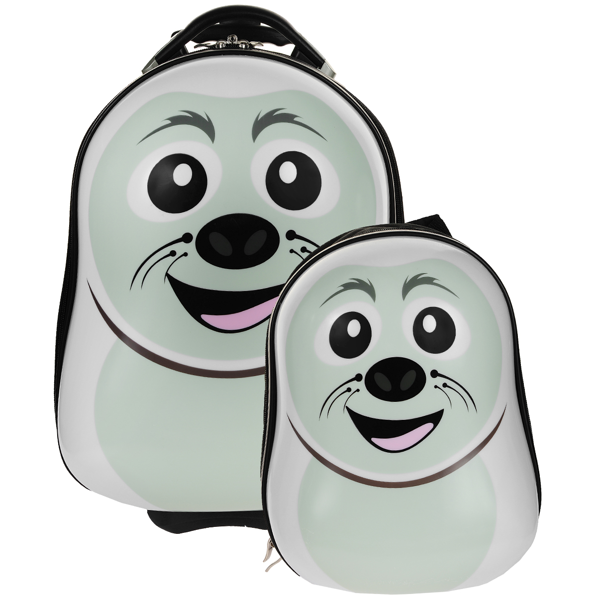 Комплект "Тюлень": чемодан на колесиках с телескопической ручкой + детский рюкзак - купить по доступной цене с доставкой на дом в интернет магазине OZON.ru