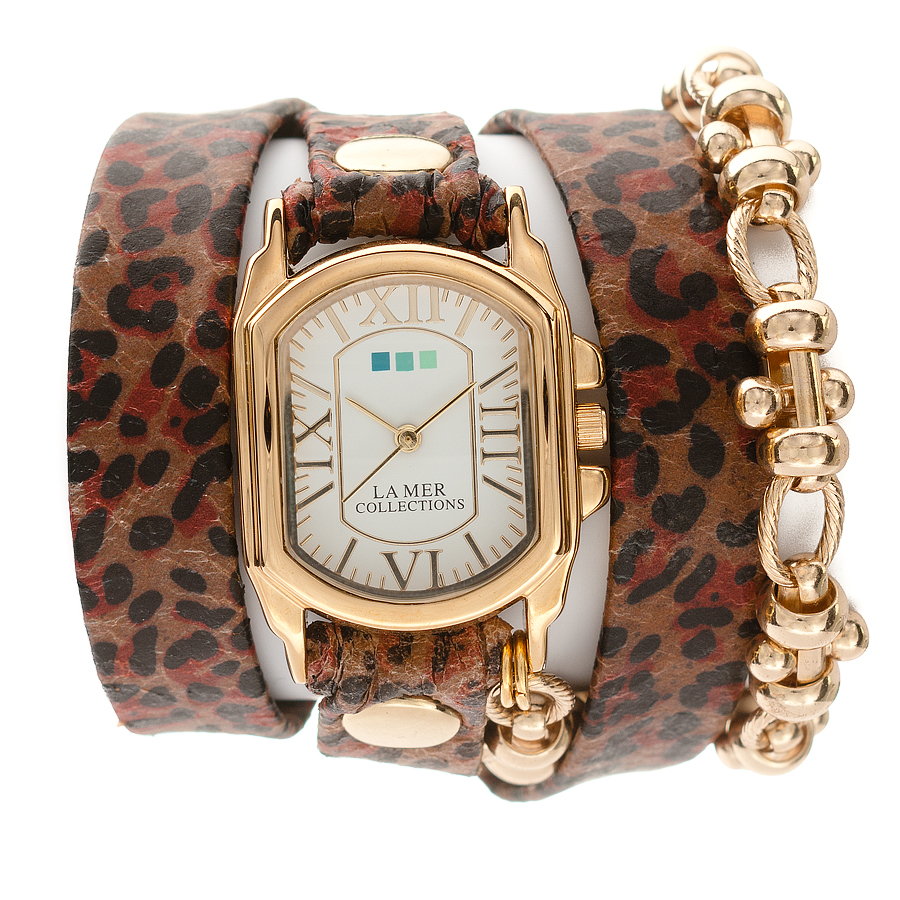 Часы наручные женские La Mer Collections "Charm Indian Leopard - Gold Barbell". LMSCW2000 - купить по лучшей цене от интернет магазина OZON.ru
