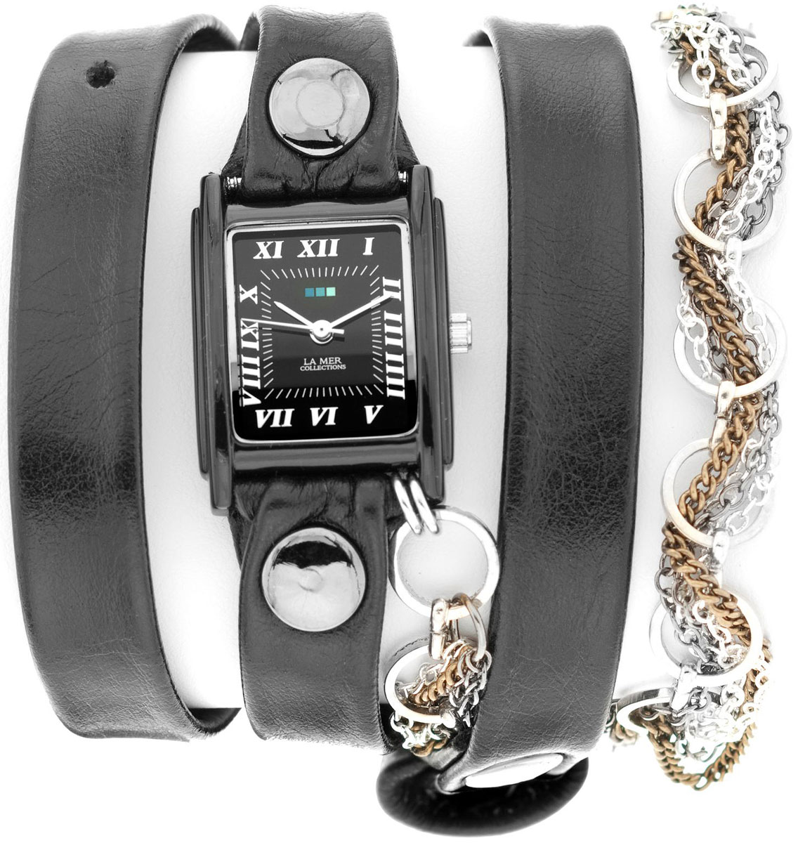 Часы наручные женские La Mer Collections "Chain Volcanic Black Silver". LMSCW6004A - купить по лучшей цене от интернет магазина OZON.ru 