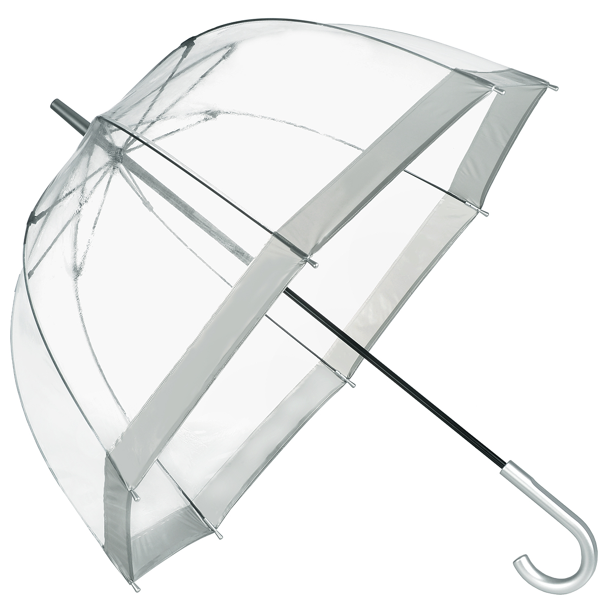 Зонт-трость женский "Bird cage", механический, цвет: прозрачный, серебристый. L041 1F003 Fulton - купить по лучшей цене в интернет магазине OZON.ru