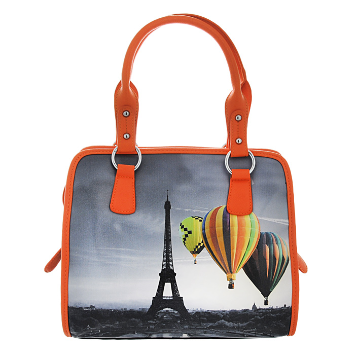 Сумка женская "Flioraj", цвет: черный, оранжевый. 31482 - КУПИТЬ фирменную сумку по доступной цене с доставкой на дом в интернет магазине OZON.ru