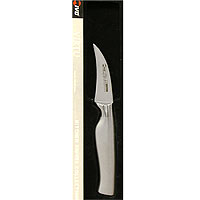 Нож для чистки Ivo, 7 см30021.07 Нож для чистки Ivo, 7 см30021.07Для КомпанииIvo характерно использование последних технологических разработок. Тщательно отобранное сырье и прекрасный дизайн ножей от Ivo отвечает интересам самых требовательных покупателей, а также профессиональных поваров. Чтобы соответствовать этому стандарту, для изготовления ножей была выбрана сталь высочайшего качества.Отличительная особенность ножей фирмы - это безукоризненно острое лезвие, не нуждающееся в заточке. Уход за ножами очень прост! Для поддержания ножей в рабочем состоянии достаточно 1 раз в месяц обработать край лезвия мусатом (специальным точилом). Для чистки ножей подойдут неабразивные моющие средства.Мы представляем новую серию ножей компании Ivo - Линия 30000 - Настоящие Виртуозы на Вашей кухне(Virtu). Инновационный дизайн - основа этих идеально сконструированных ножей! Новые стильные ножи Ivo, с формой придуманной дизайнером Jesper Stahl, соединяют в себе выдающуюся практичность и современный изгиб. Острые как бритва клинки выкованы методом горячего падения из единых слитков хирургической стали и имеют лезвие, заточенное в форме конуса, которое равномерно стачивается, тем самым, защищая режущую кромку ножа от разрушения и сохраняя его острым. Уникально созданные рукоятки из нержавеющей стали идеально сбалансированы, с матовой поверхностью позволяющей удобно держать нож, так как он не скользит в руке. Все это делает ножи Virtu долгожданным дополнением к любой кухне. Длина лезвия: 7 см.Длина ножа: 18 см.Материал: нержавеющая сталь.Страна: Португалия.