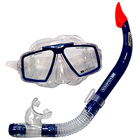 Комплект для взрослых "Aquatics". Маска "Cozumel-II" и трубка "Sonora Dry", цвет: синий