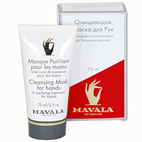 Маска очищающая Mavala для рук, с перчатками, 75 мл07-147 Маска очищающая Mavala для рук, с перчатками, 75 мл07-147Маска оказывает моментальный эффект лечебного, отбеливающего и омолаживающего действия на сухуюи поврежденную кожу рук. В состав входит аллантоин, хорошо известный своими целебными свойствами, растительные экстракты мальвы, огурца и мелисы, которые удаляют из кожи загрязнения, освежают и подтягивают ее, а также экстракт алое вера, который успокаивает и смягчает кожу. Способствует быстрому обновлению клеток. Применяйте маску раз в неделю с легким массажем рук. Оставьте ее на руках на 10 минут, после чего смойте водой.К маске прилагаются комплект одноразовыхполиэтиленовых перчаток. Характеристики: Объем: 75 мл. Производитель: Швейцария. Артикул: 923.14.Товар сертифицирован.