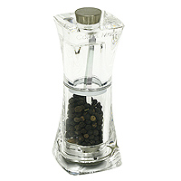 Мельница для перца CrystalH374010 Мельница для перца CrystalH374010Мельница для перца Crystal, изготовленная из пластика, легка в использовании. Стоит только покрутить верхнюю часть мельницы, и вы с легкостью сможете поперчить по своему вкусу любое блюдо. Механизм мельницы изготовлен из высококачественной стали. Оригинальная мельница модного дизайна будет отлично смотреться на вашей кухне. Мельница уже содержит внутри перец. Характеристики: Материал: пластик, нержавеющая сталь. Размер: 4,5 см х 4,5 см х 12,5 см. Артикул:Н374010. Изготовитель: Китай.