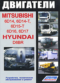 Mitsubishi. Двигатели 6D14, 6D14-T, 6D15-T, 6D16, 6D17, Hyundai D6ВR. Устройство, техническое обслуживание и ремонт