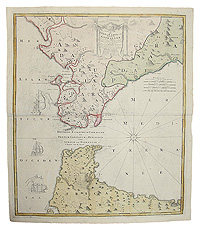 Карта Гибралтара - Гравюра. Западная Европа,  первая половина XVIII века