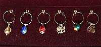Комплект из 6 кулонов на фужеры. Металл, эмаль, стразы, House of Faberge, 90-е гг. ХХ века