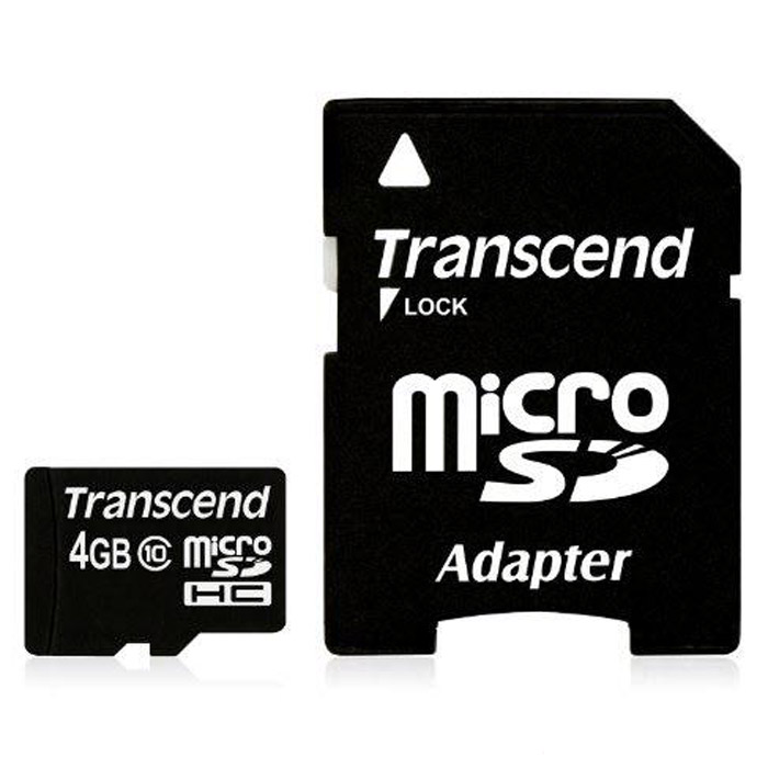 Transcend microSDHC Class 10 4GB карта памятиTS4GUSDHC10 Transcend microSDHC Class 10 4GB карта памятиTS4GUSDHC10Карта памяти Transcend microSDHC Class 10 обладает отличными рабочими характеристиками при размере всего лишь 1/10 от размера SD карты. Продукт отличает необычайная скорость класса 10, представленная Ассоциацией SD карт в качестве новых характеристик SD 3.0, скорость записи 10 MБ/сек. гарантирована. Карта памяти microSDHC класса 10 с высокими скоростными характеристиками, большим размером памяти до 32 ГБ при минимальном размере особенно рекомендована для использования в современных мобильных устройствах.Все microSDHC карты прошли строгие тестирования на совместимость и надежность, и имеют ограниченную гарантию от компании Transcend. Каждая карта снабжена встроенным ECC (корректирующим кодом), который отвечает за автоматические обнаружение и устранение ошибок в процессе передачи данных.Внимание: перед оформлением заказа убедитесь в поддержке вашим электронным устройством карт памяти данного объема.
