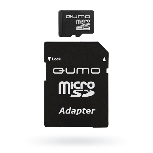QUMO microSDHC Class 6 4GB + адаптер