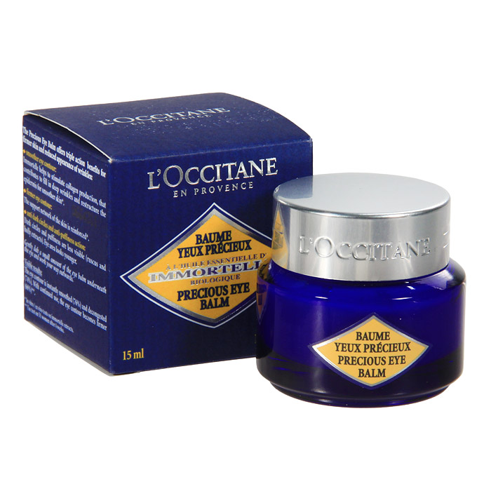 Бальзам для кожи вокруг глаз LOccitane Иммортель, 15 мл311066 Бальзам для кожи вокруг глаз LOccitane Иммортель, 15 мл311066Нежная формула бальзама LOccitane Иммортель с тающей текстурой максимально мягко ухаживает за чувствительной кожей вокруг глаз. Бальзам снимает темные круги под глазами, отеки и признаки усталости. Подходит как женщинам, так и мужчинам, не содержит ароматических отдушек и легко впитывается, не оставляя неприятного ощущения жирности или липкости.Активные компоненты: Цветочная вода Иммортель: деликатно стимулирует микроциркуляцию и улучшает клеточное обновление; Пшеничные протеины: глубоко питают кожу и способствуют регенерации клеток; Масло карите: защищает, питает и делает кожу более гладкой; Витамин E (природный антиоксидант): стимулирует клеточное обновление, продлевает молодость кожи; Розовая цветочная вода: смягчает и увлажняет; Экстракты плюща и рускуса: улучшают микроциркуляцию.Характеристики:Объем: 15 мл.Артикул: 311066.Производитель: Франция.Loccitane (Л окситан) - натуральная косметика с юга Франции, основатель которой Оливье Боссан. Название Loccitane происходит от названия старинной провинции - Окситании. Это также подчеркивает идею кампании - сочетании традиций и компонентов из Средиземноморья в средствах по уходу за кожей и для дома. LOccitane использует для производства косметических средств натуральные продукты: лаванду, оливки, тростниковый сахар, мед, миндаль, экстракты винограда и белого чая, эфирные масла розы, апельсина, морская соль также идет в дело. Специалисты компании с особой тщательностью отбирают сырье. Учитывается множество факторов, от места и условий выращивания сырья до времени и технологии сборки. Товар сертифицирован.Уважаемые клиенты!Обращаем ваше внимание на измененный дизайн. Поставка возможна в одном из вариантов упаковок, в зависимости от наличия на складе.