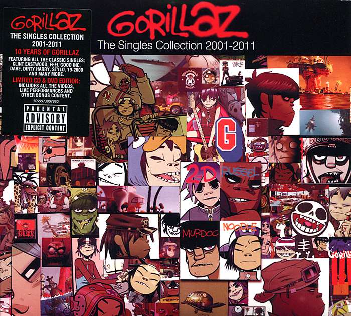 Gorillaz Gorillaz. The Singles Collection 2001-2011 (CD + DVD) gorillaz gorillaz the singles collection 2001 2011 cd dvd